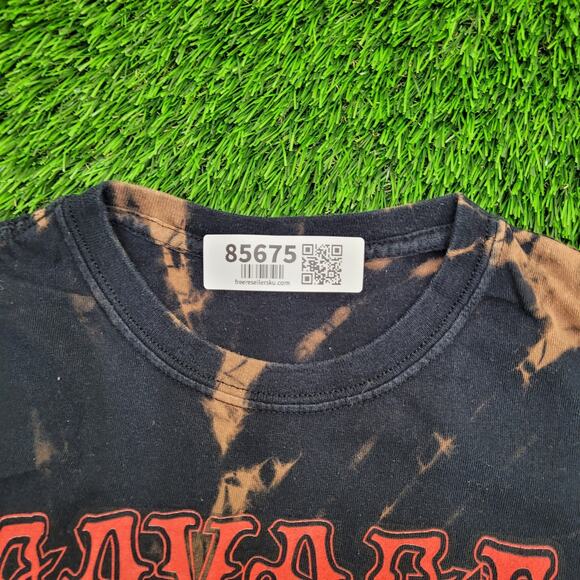 Savage-Vines Skull Rose Shirt Womens Small 18x22 Bleached Black - Picture 4 of 11